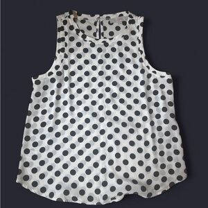 LOFT Black and White Polka Dot Blouse